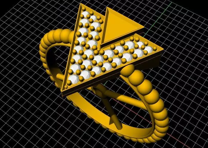 triangle ring 3dm and stl file 3D print model_0