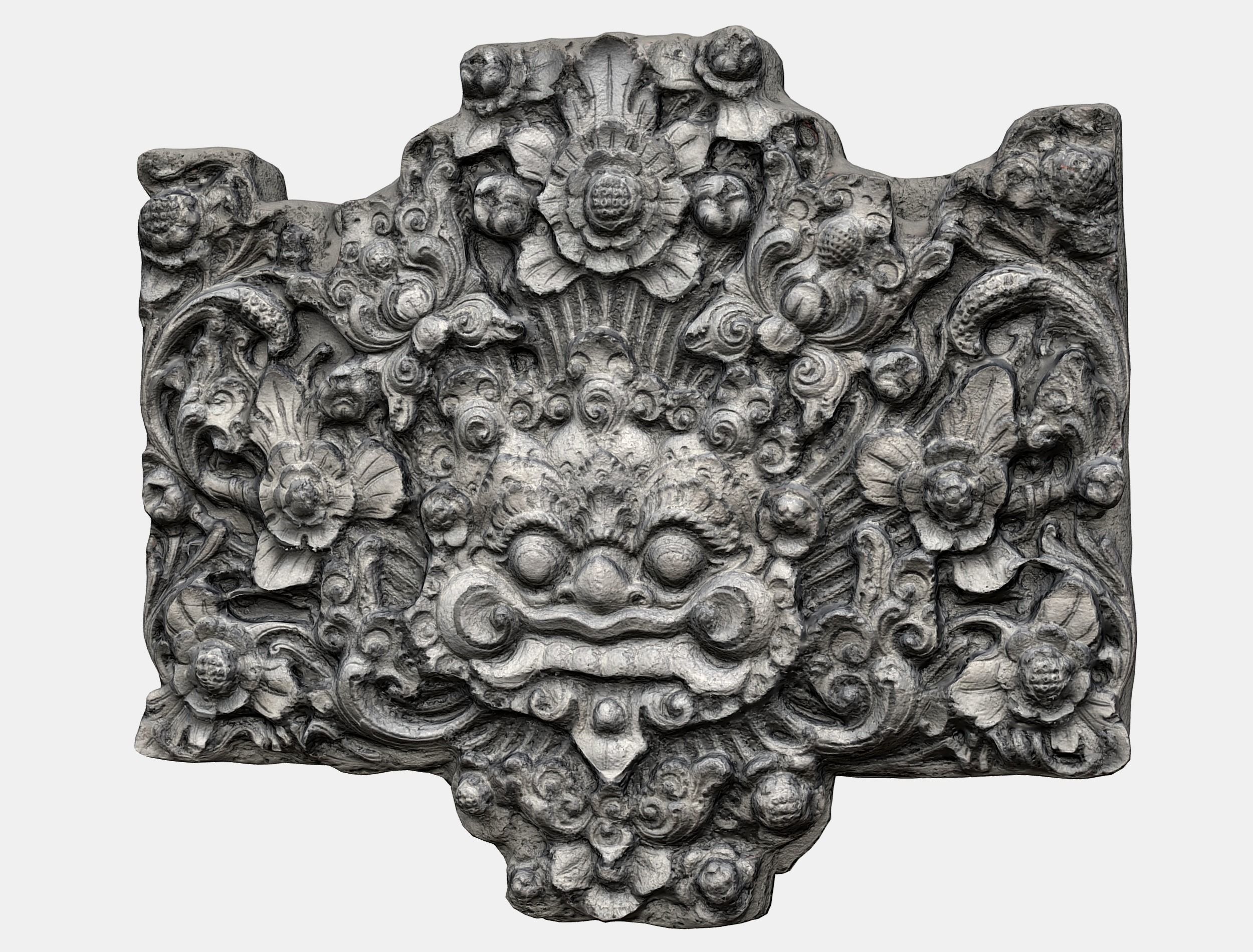  Balinese Concrete Barelief 3 Bas-Relief 3D model_11