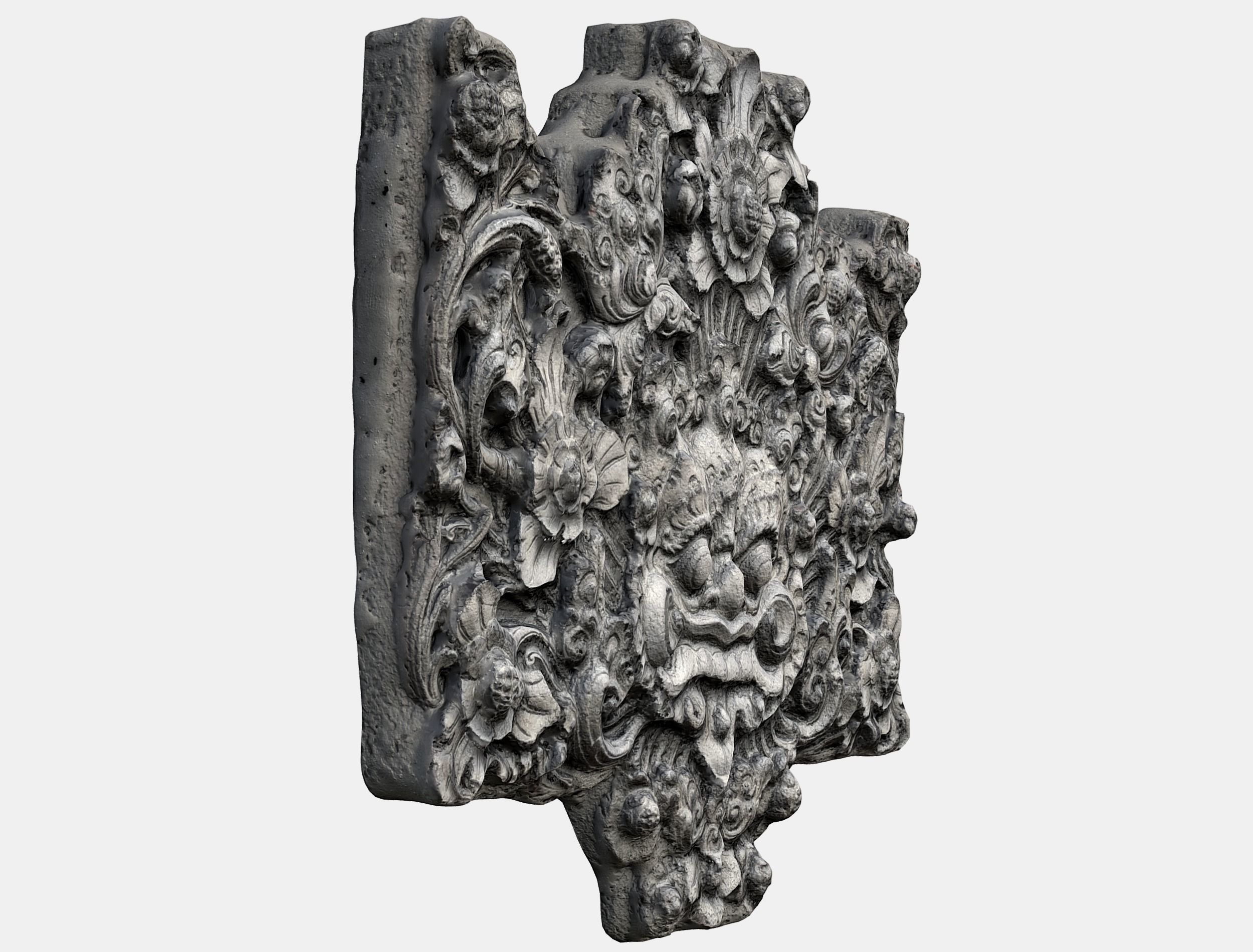  Balinese Concrete Barelief 3 Bas-Relief 3D model_5