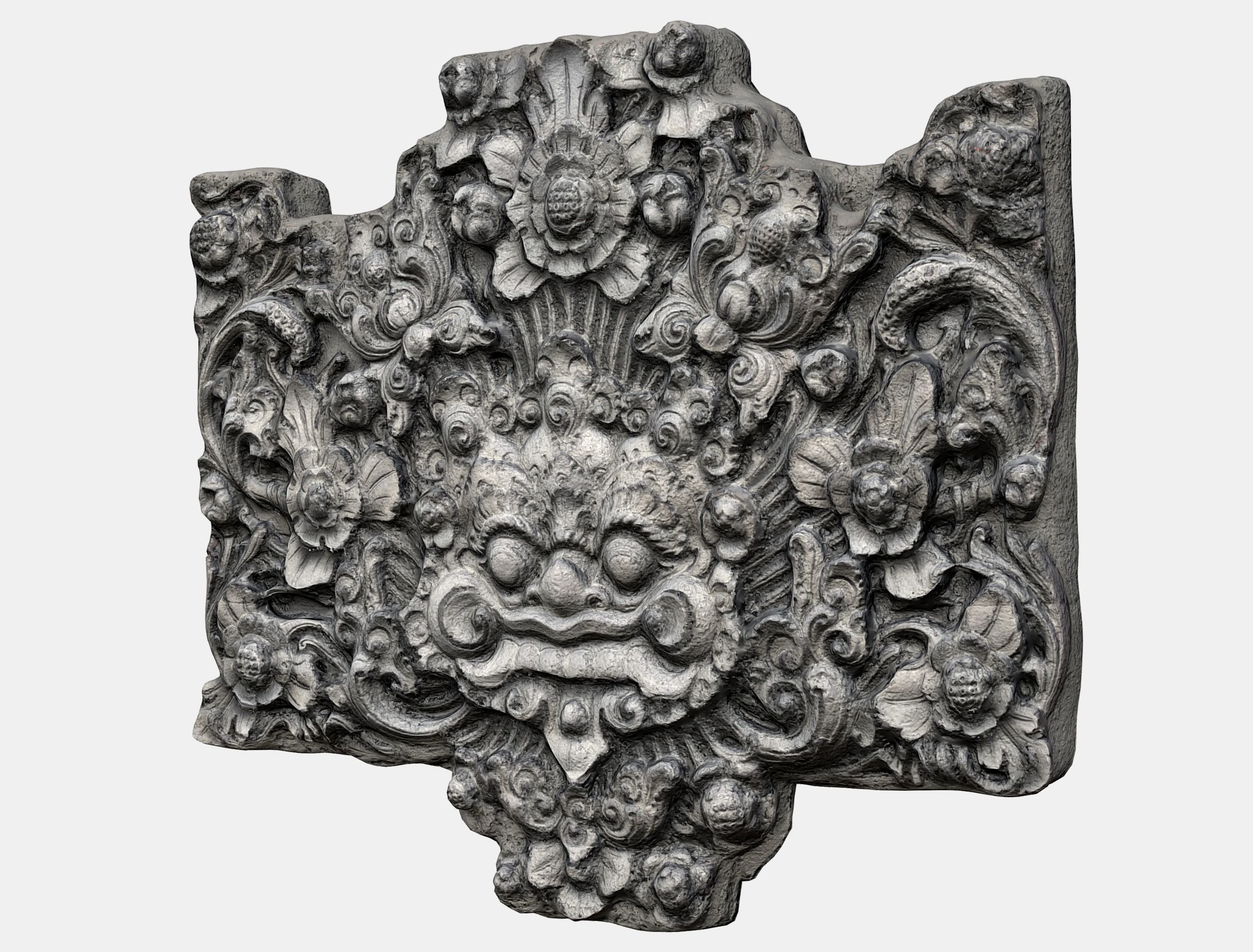  Balinese Concrete Barelief 3 Bas-Relief 3D model_10
