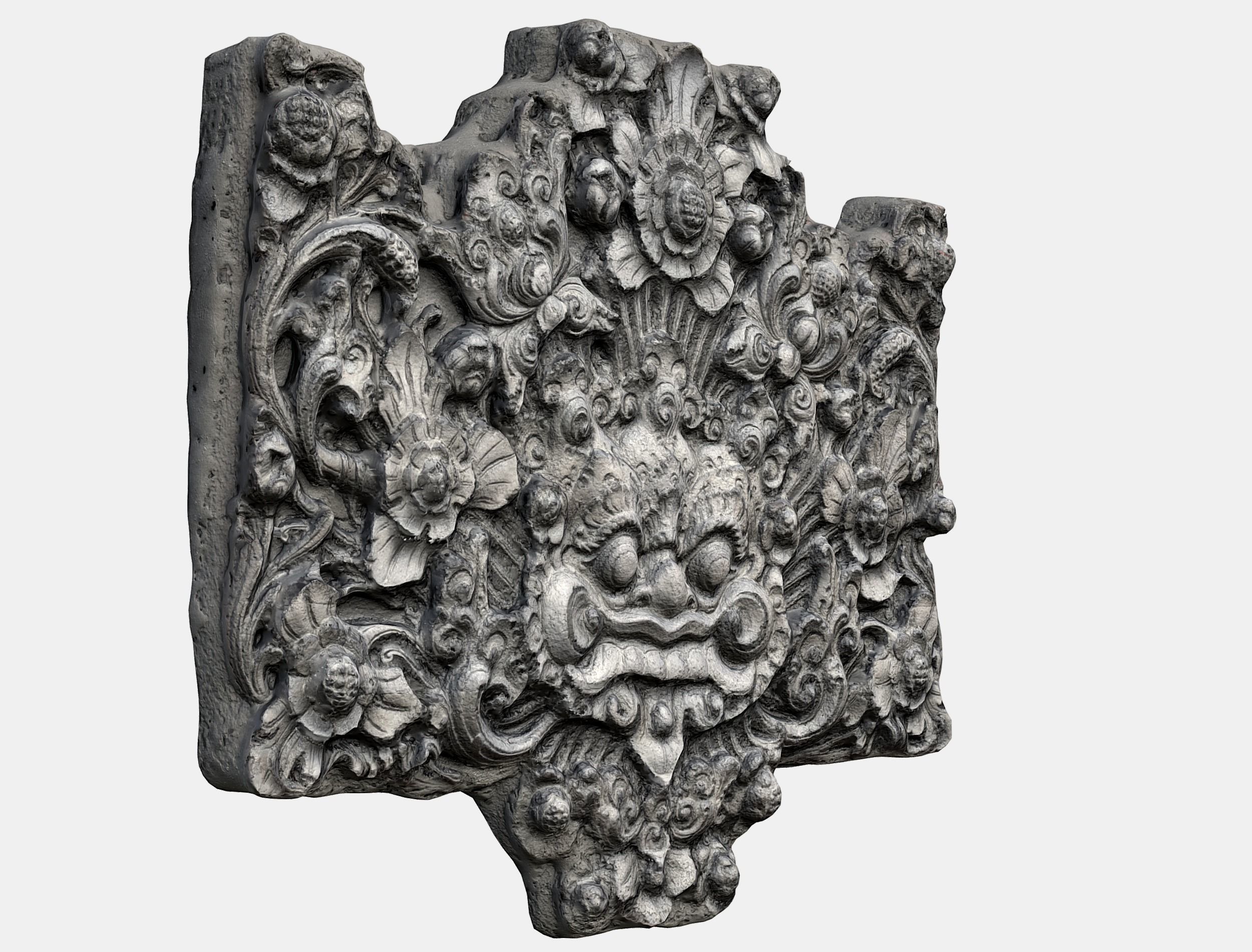  Balinese Concrete Barelief 3 Bas-Relief 3D model_4
