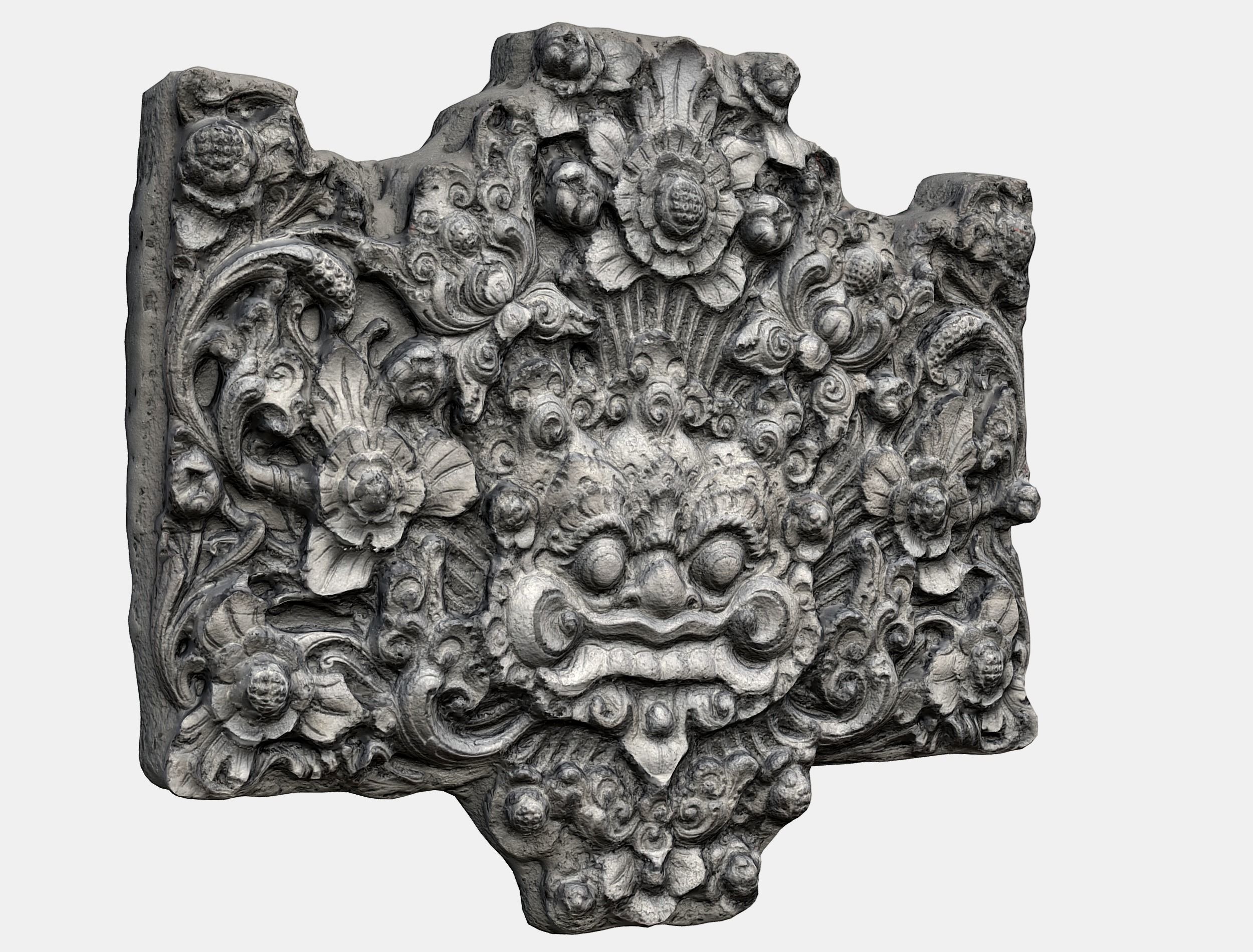  Balinese Concrete Barelief 3 Bas-Relief 3D model_3