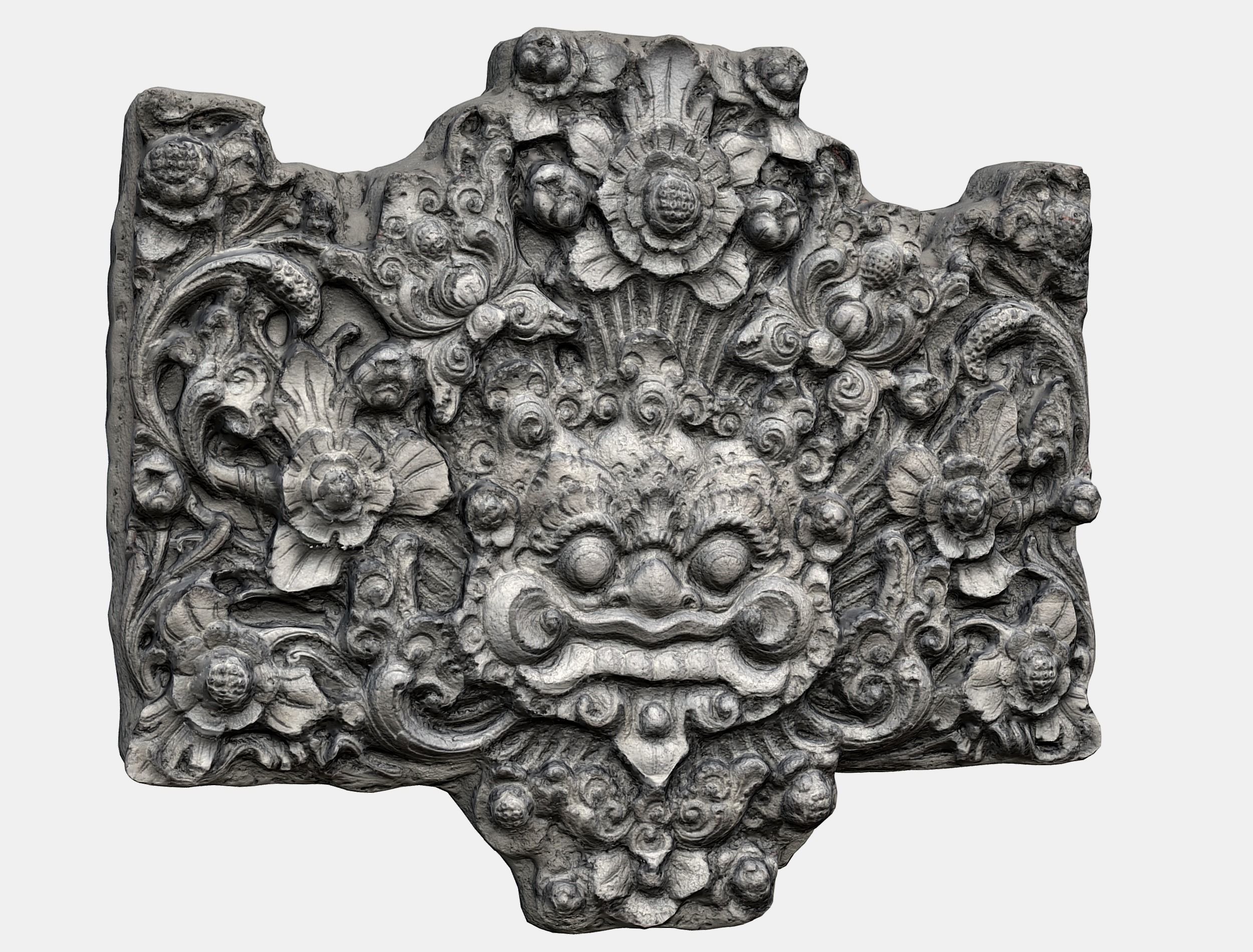  Balinese Concrete Barelief 3 Bas-Relief 3D model_2