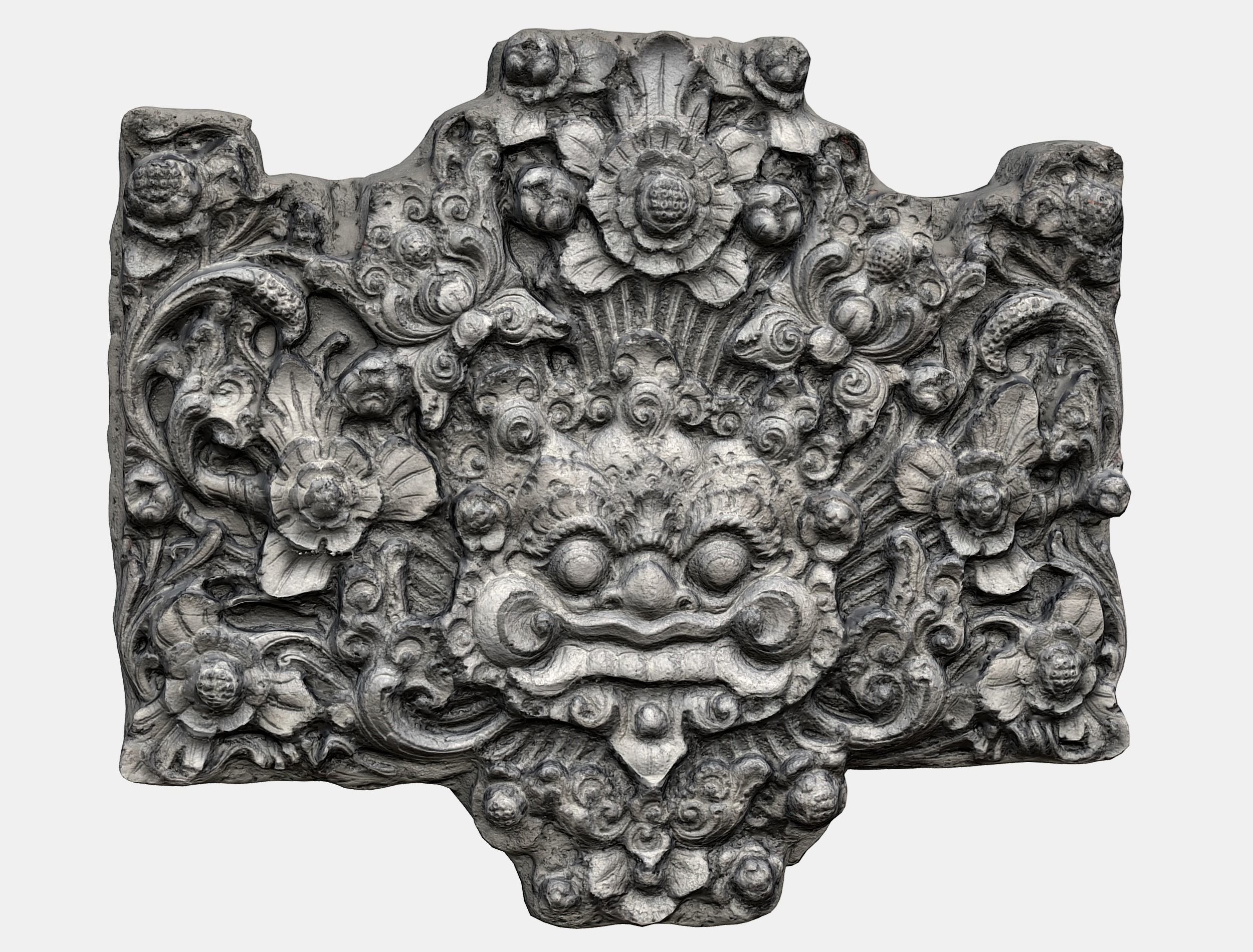  Balinese Concrete Barelief 3 Bas-Relief 3D model_1