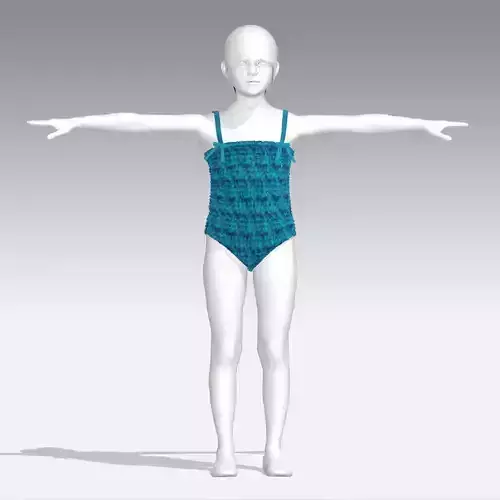 girls swimsuit Low-poly 3D model