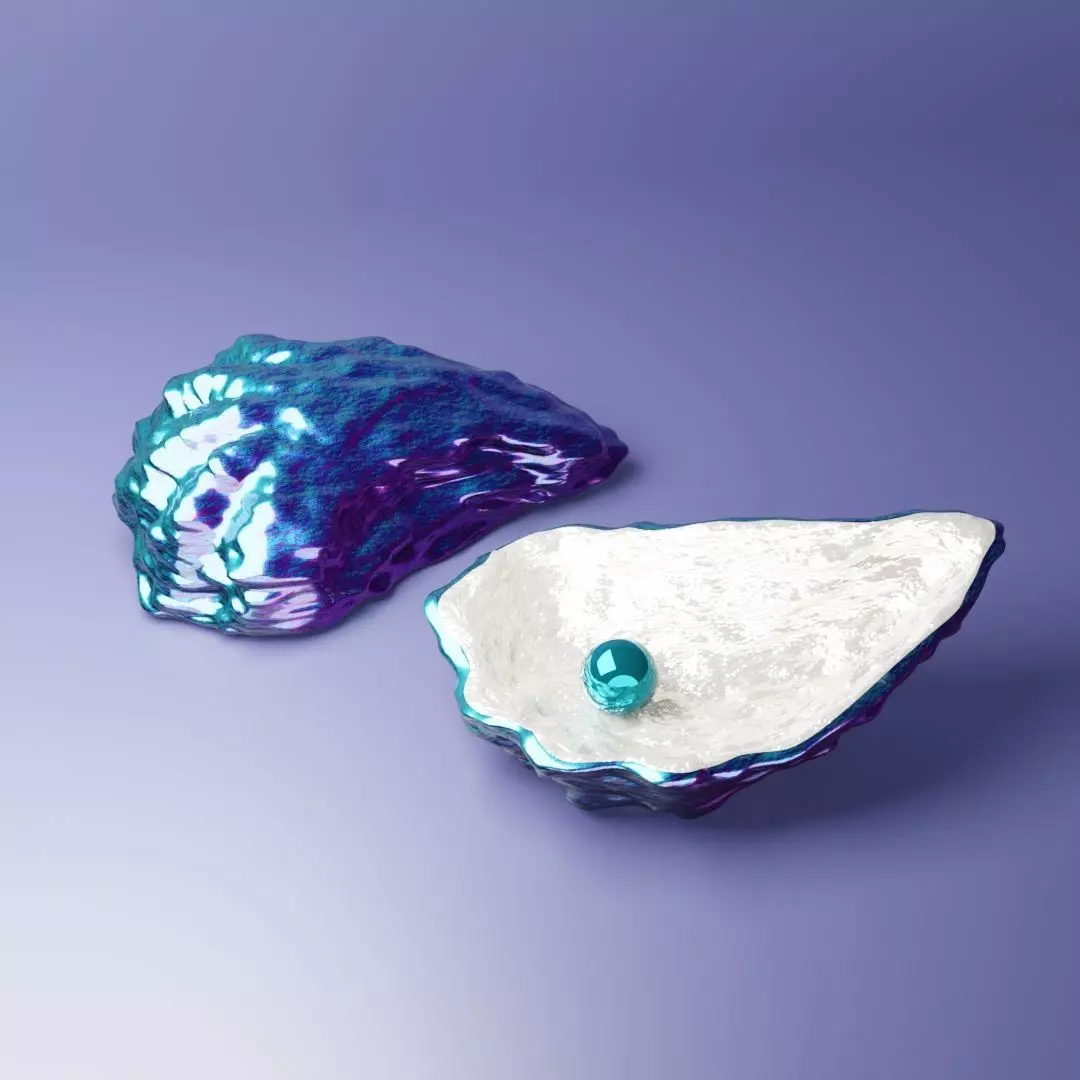 oyster shell volume 1 3D print model_0