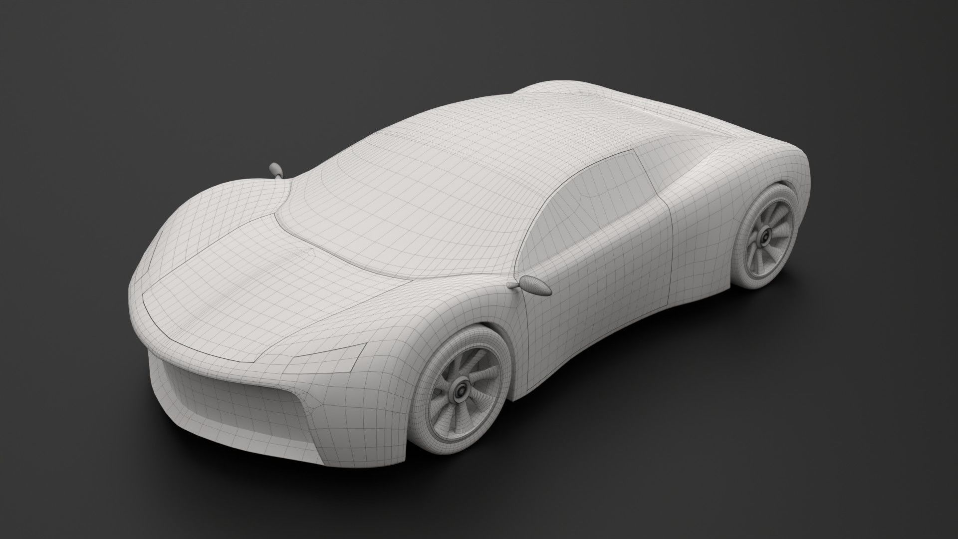 racing car Low-poly 3D model_11