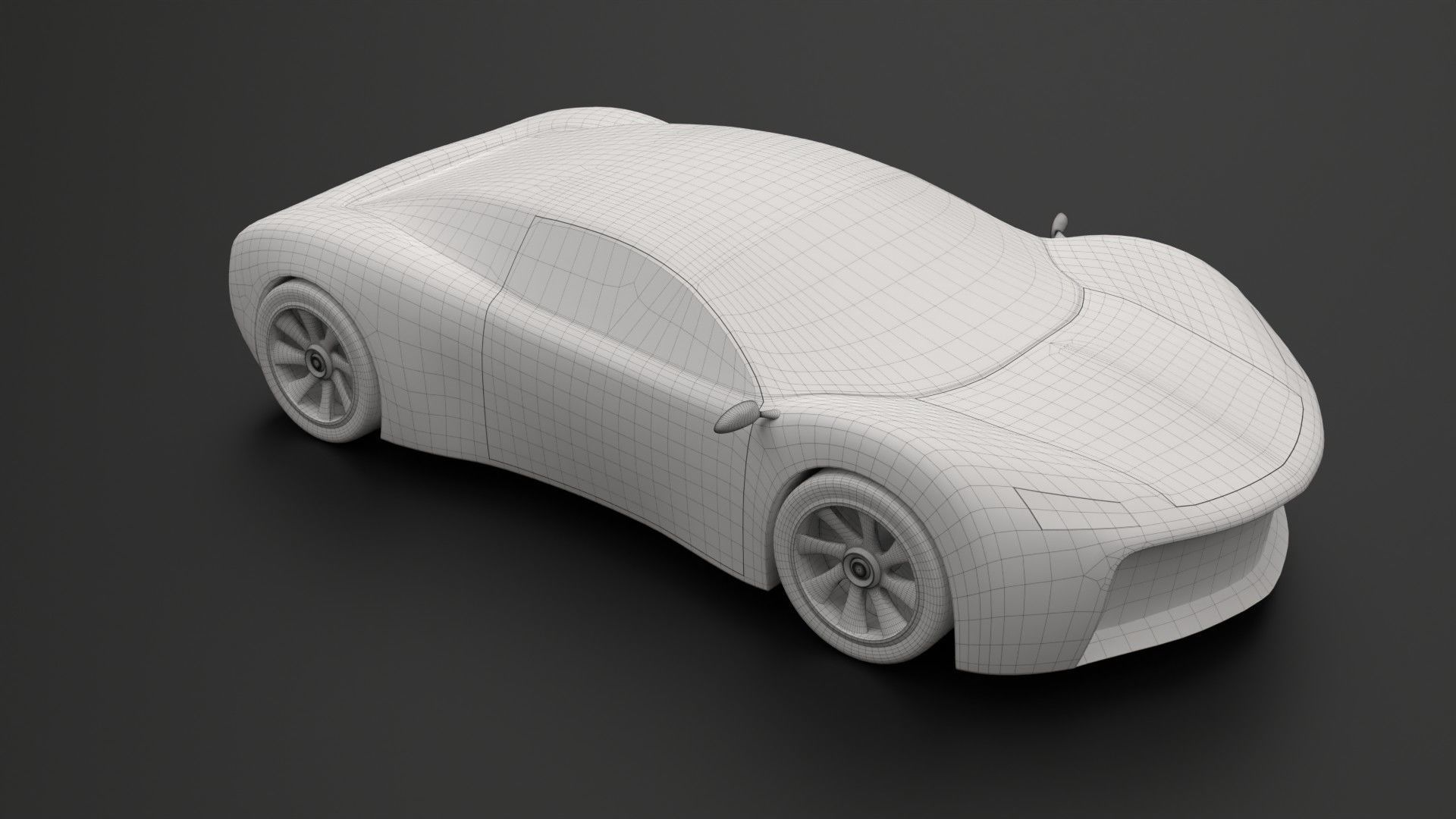racing car Low-poly 3D model_8
