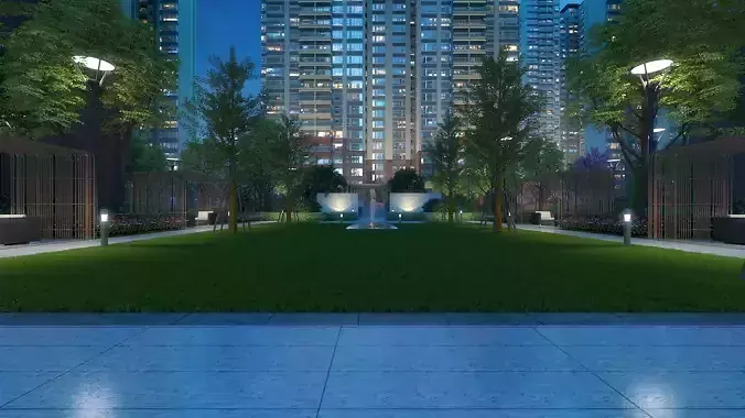Architectural Animation Night Scene 3D model