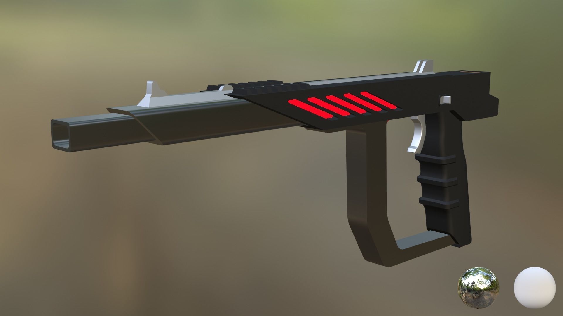 Laser Blaster Gun Low-Poly Rigged Model Low-poly 3D model_2