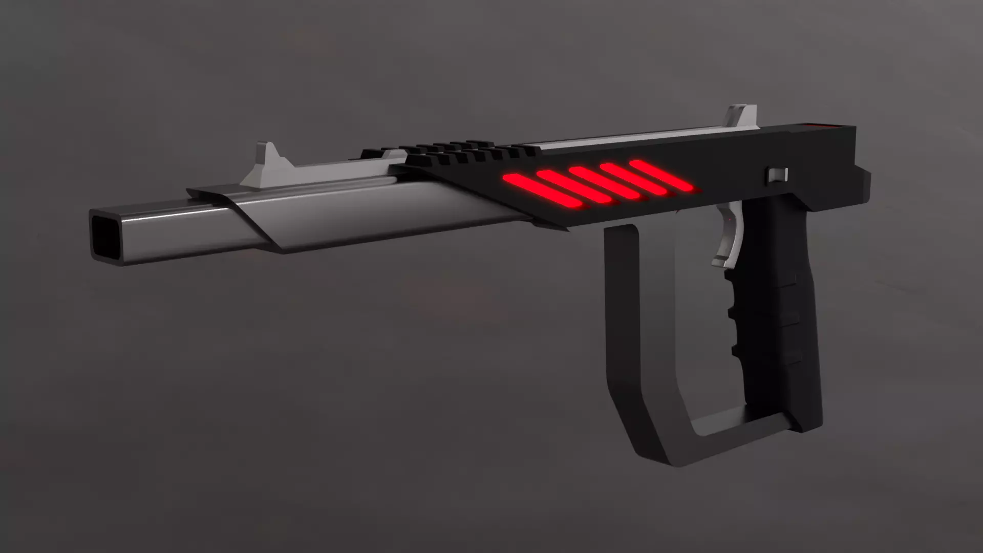 Laser Blaster Gun Low-Poly Rigged Model Low-poly 3D model_0