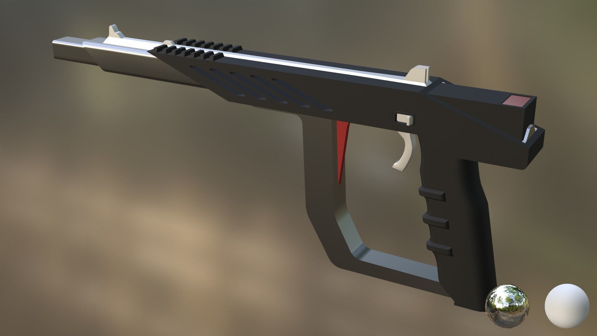 Laser Blaster Gun Low-Poly Rigged Model Low-poly 3D model_3