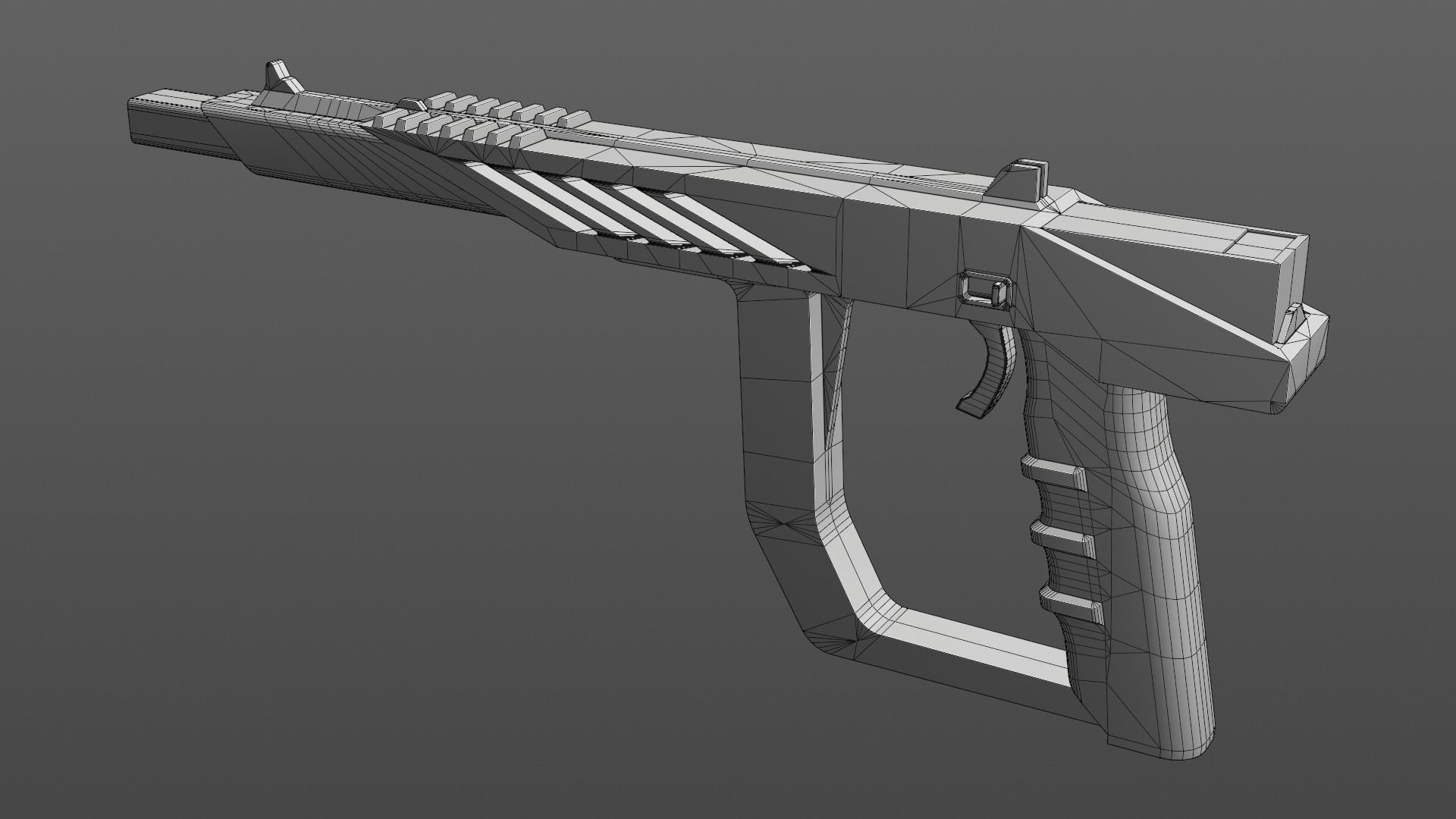 Laser Blaster Gun Low-Poly Rigged Model Low-poly 3D model_7