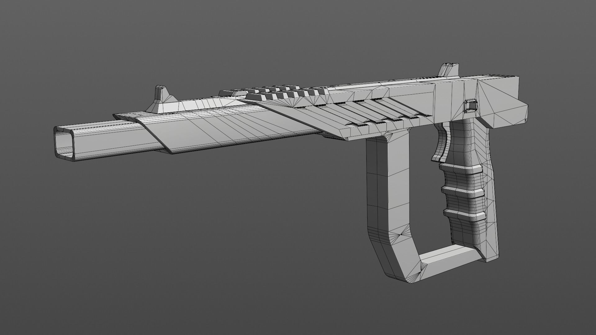Laser Blaster Gun Low-Poly Rigged Model Low-poly 3D model_6