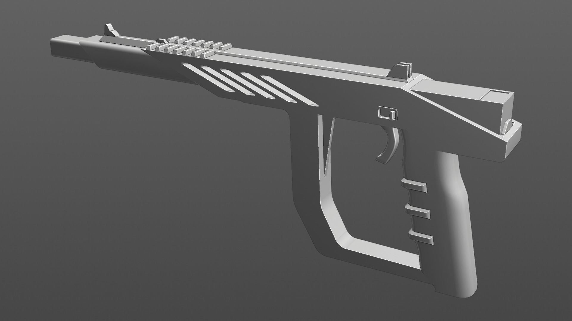 Laser Blaster Gun Low-Poly Rigged Model Low-poly 3D model_5