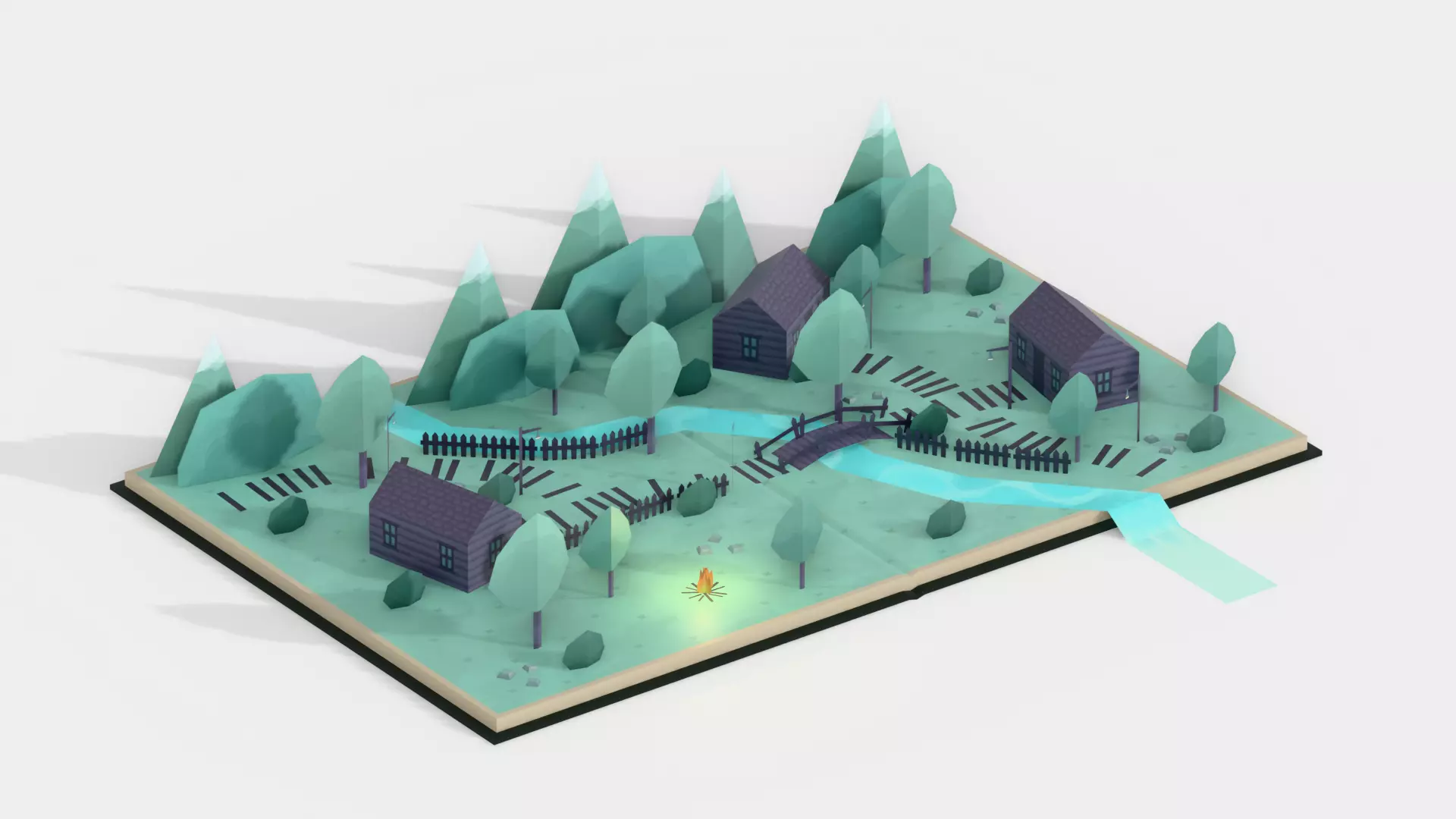 Pop-Up Book Free low-poly 3D model