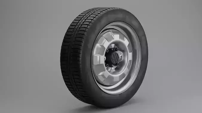 Original stamped steel wheels and tires Volkswagen Free 3D model