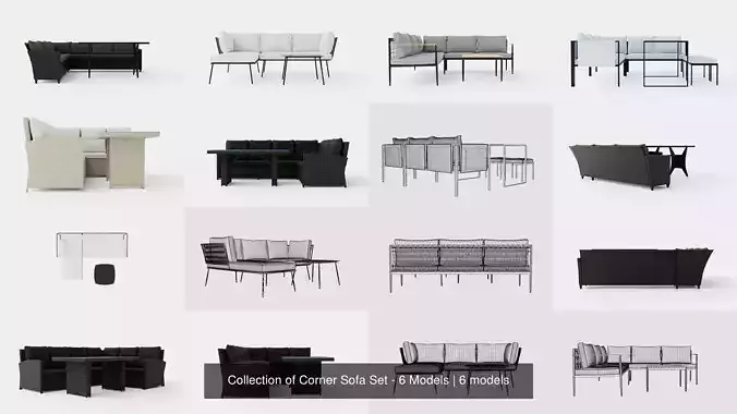 Collection of Corner Sofa Set - 6 Models  Collection of Corner Sofa Set - 6 Models
