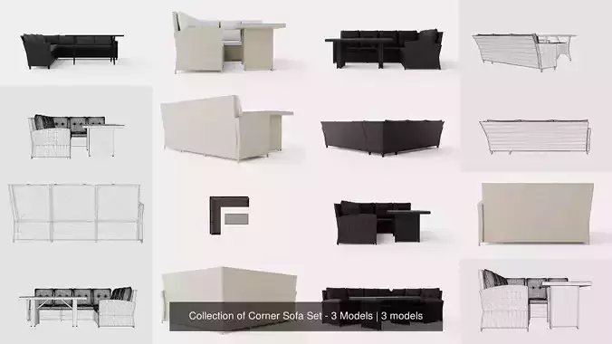 Collection of Corner Sofa Set - 3 Models  Collection of Corner Sofa Set - 3 Models