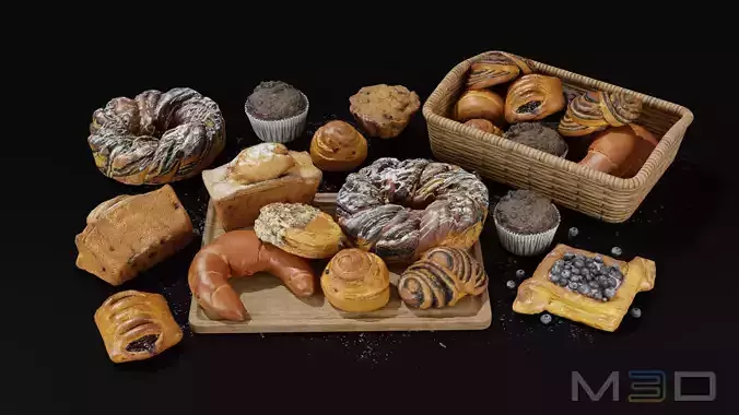 Pastry Pack Vol 1 Low-poly 3D model
