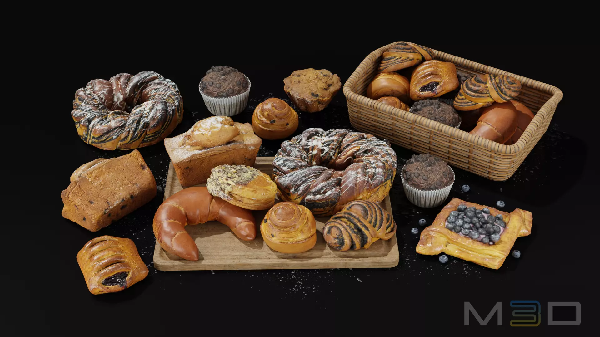 Pastry Pack Vol 1 Low-poly 3D model_0