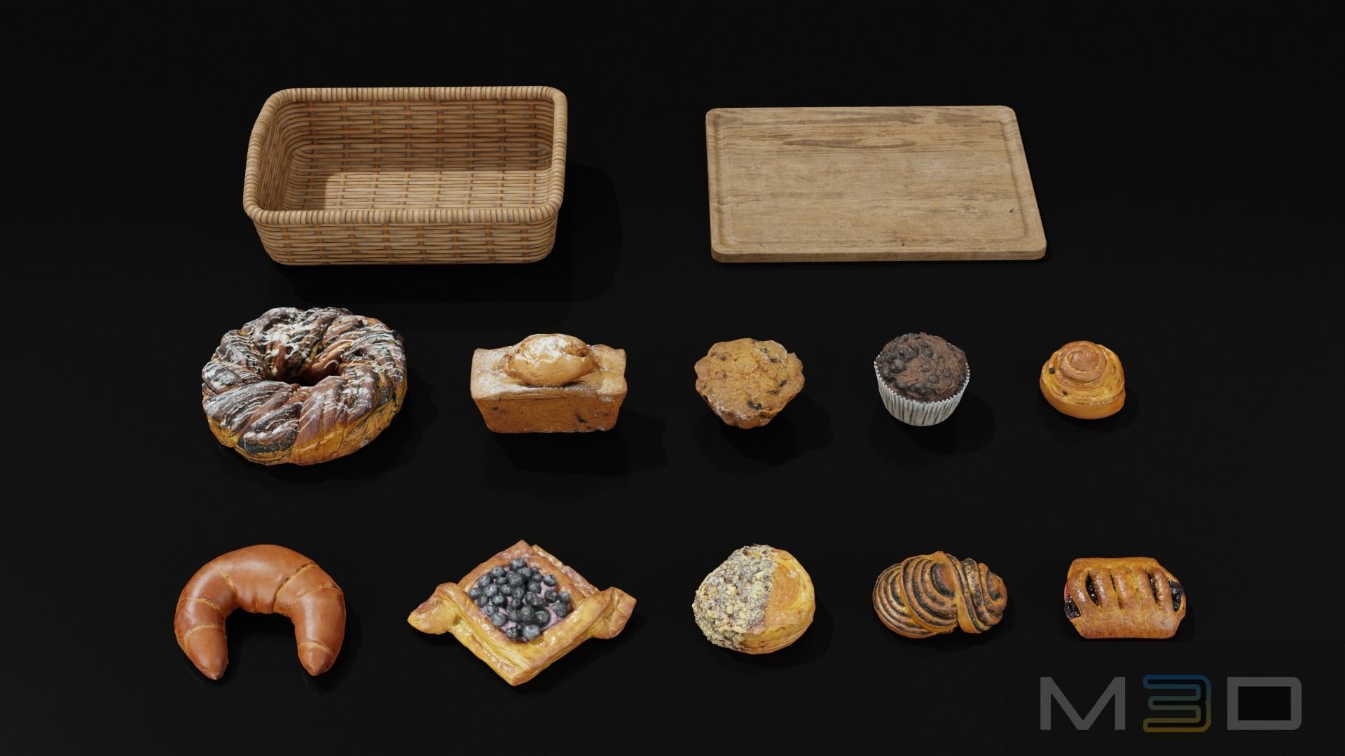 Pastry Pack Vol 1 Low-poly 3D model_3