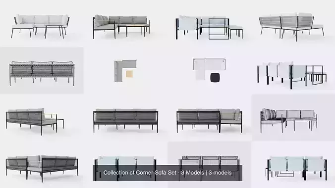 Collection of Corner Sofa Set - 3 Models  Collection of Corner Sofa Set - 3 Models