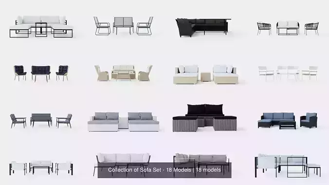 Collection of Sofa Set - 18 Models  Collection of Sofa Set - 18 Models