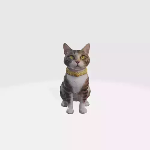 A calico cat 3D model