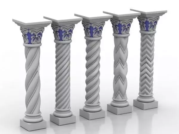 Column classic Arabic decor Frame 3D model_0