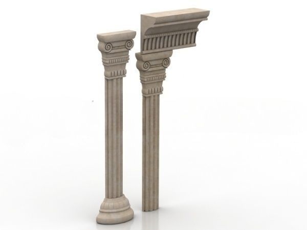 Column classic Arabic decor Frame 3D model_5