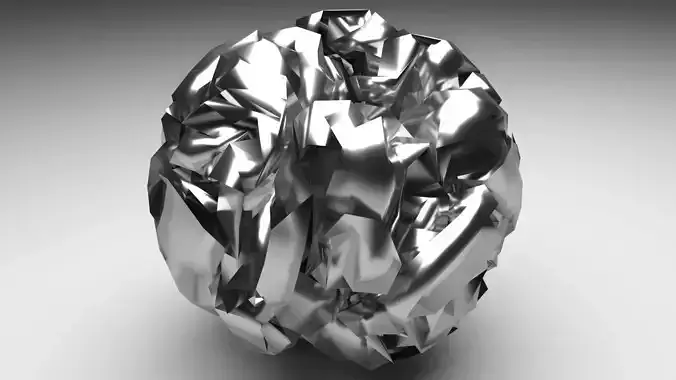 Crumpled Aluminium Foil 3D model