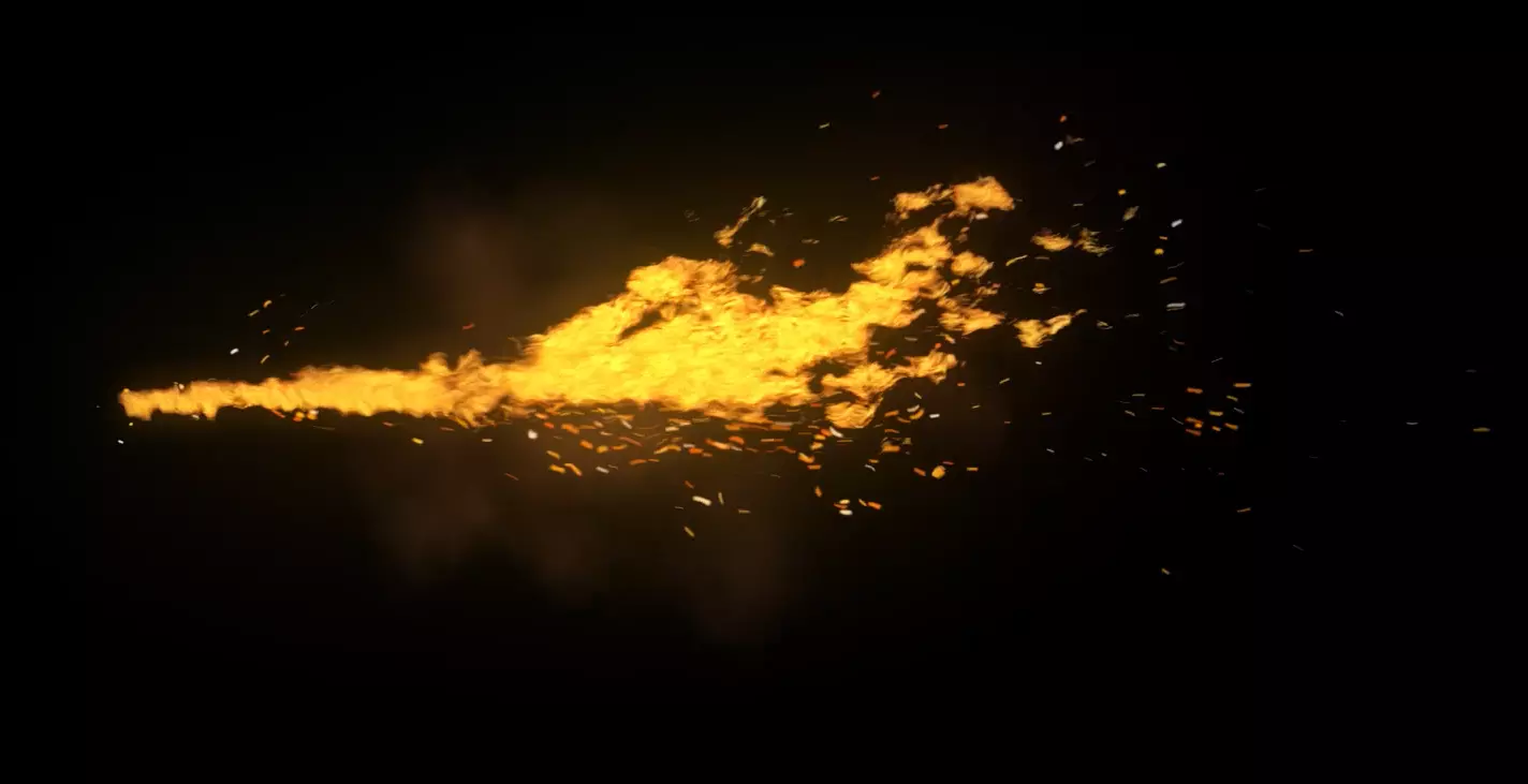 Flame burning particle effects 3D model_0