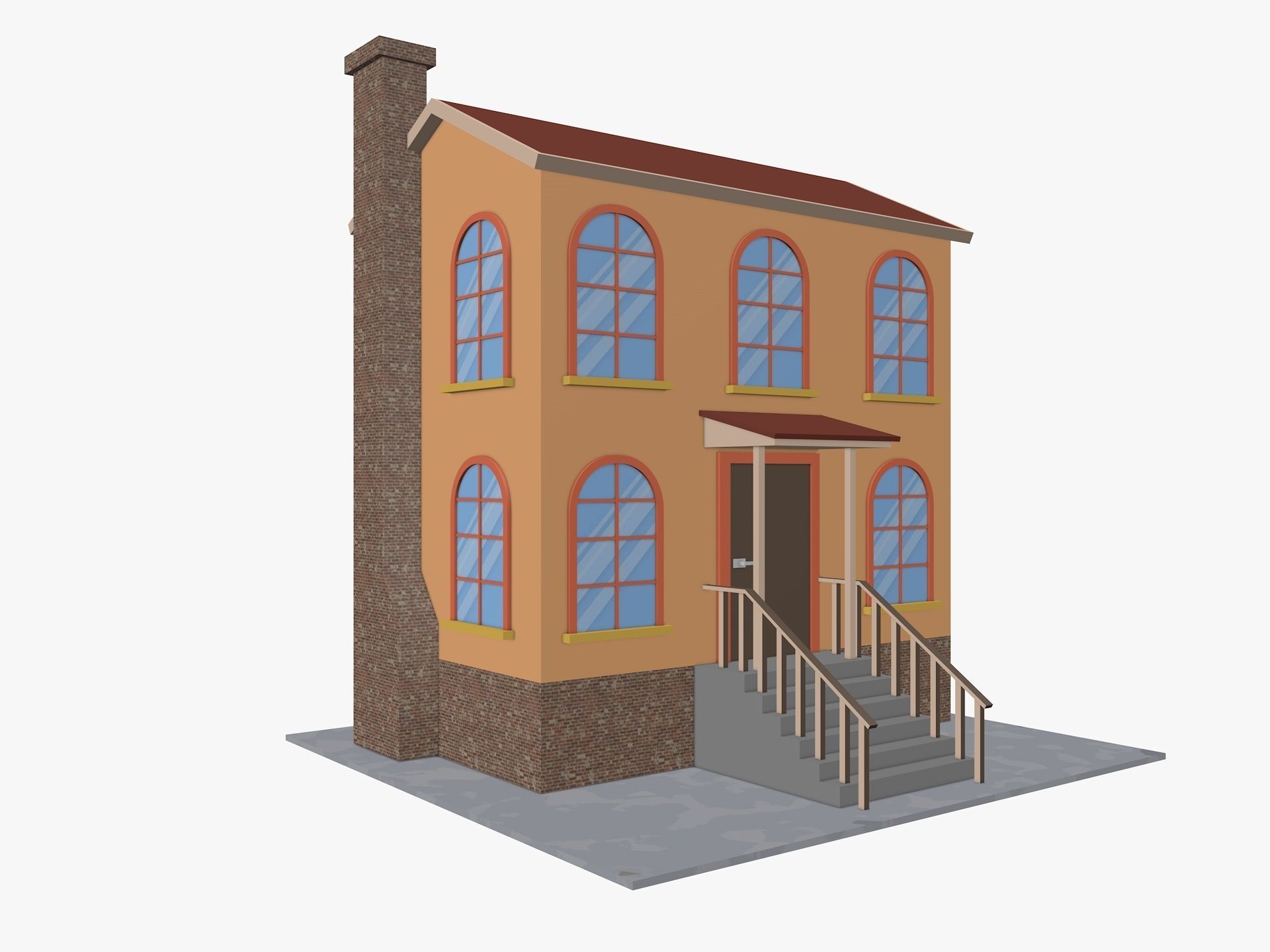 Cartoon House Pack Low-poly 3D model_3