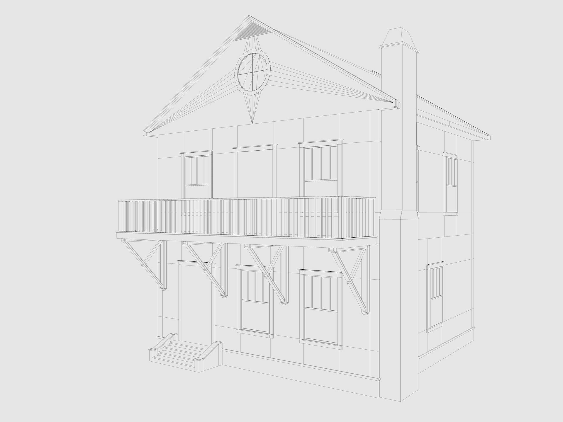 Cartoon House Pack Low-poly 3D model_29