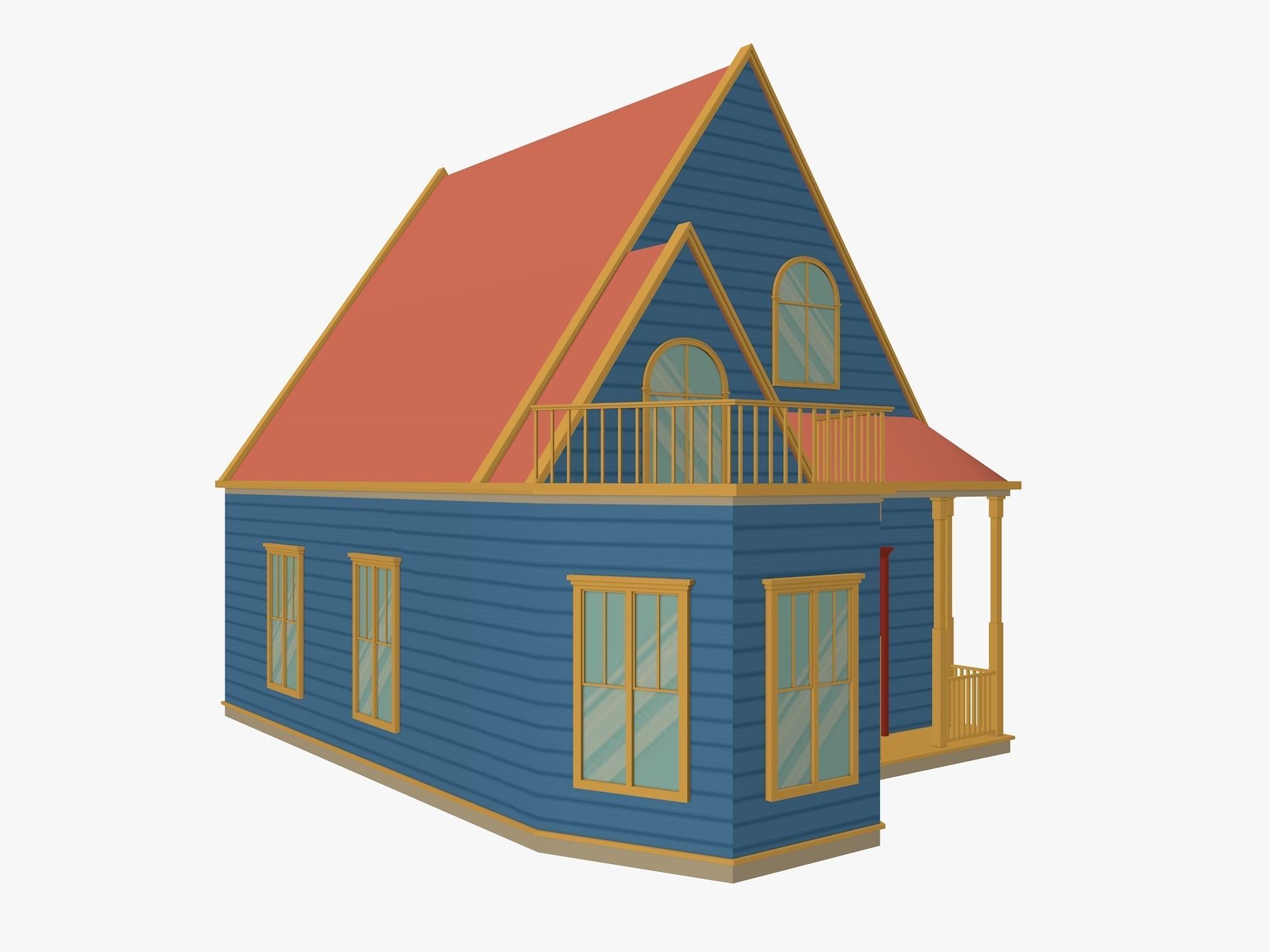 Cartoon House Pack Low-poly 3D model_8