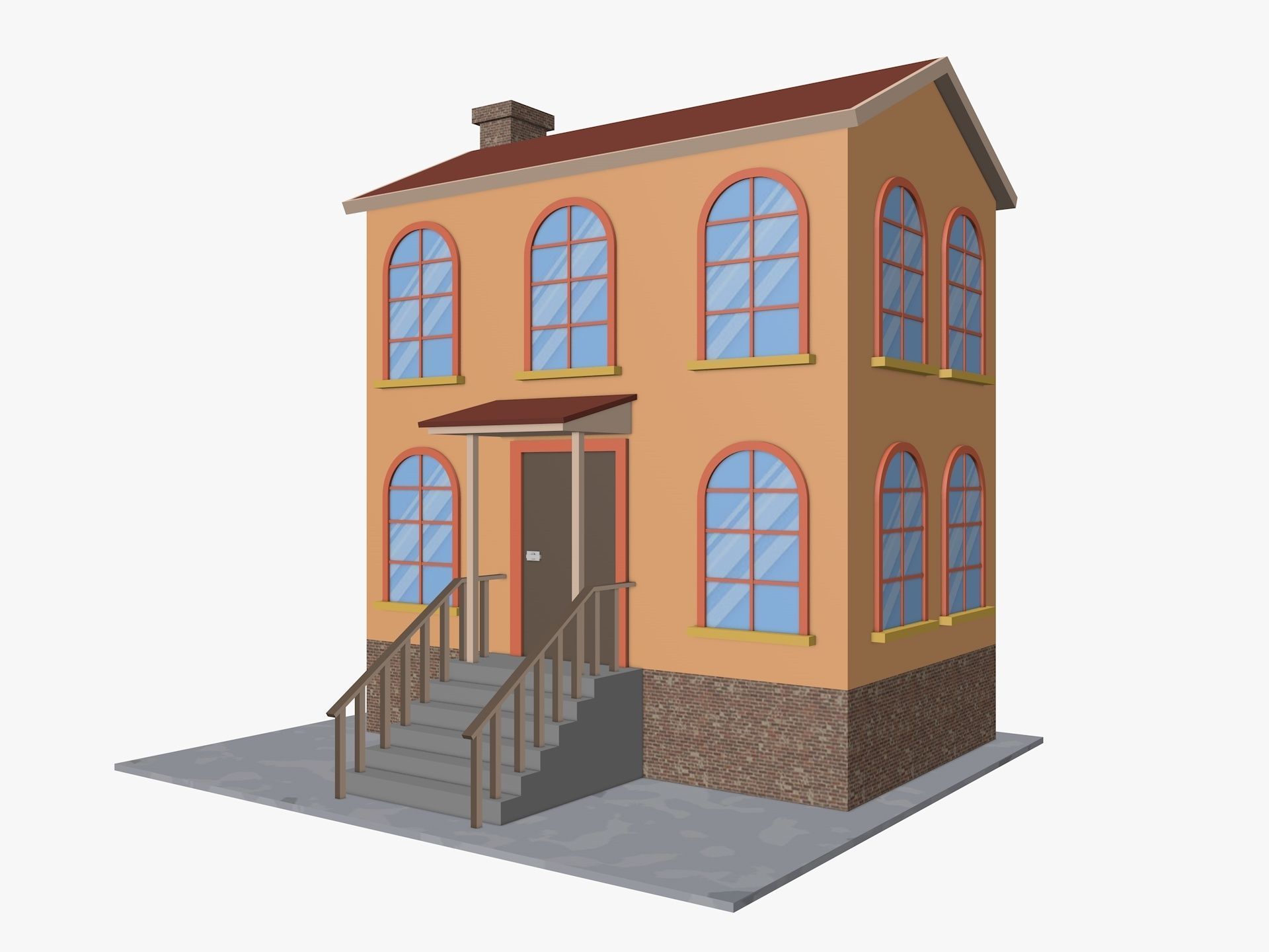 Cartoon House Pack Low-poly 3D model_2