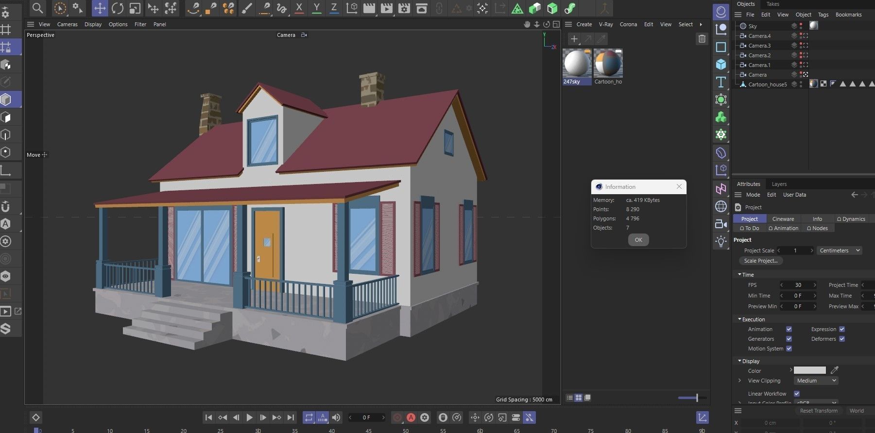 Cartoon House Pack Low-poly 3D model_25