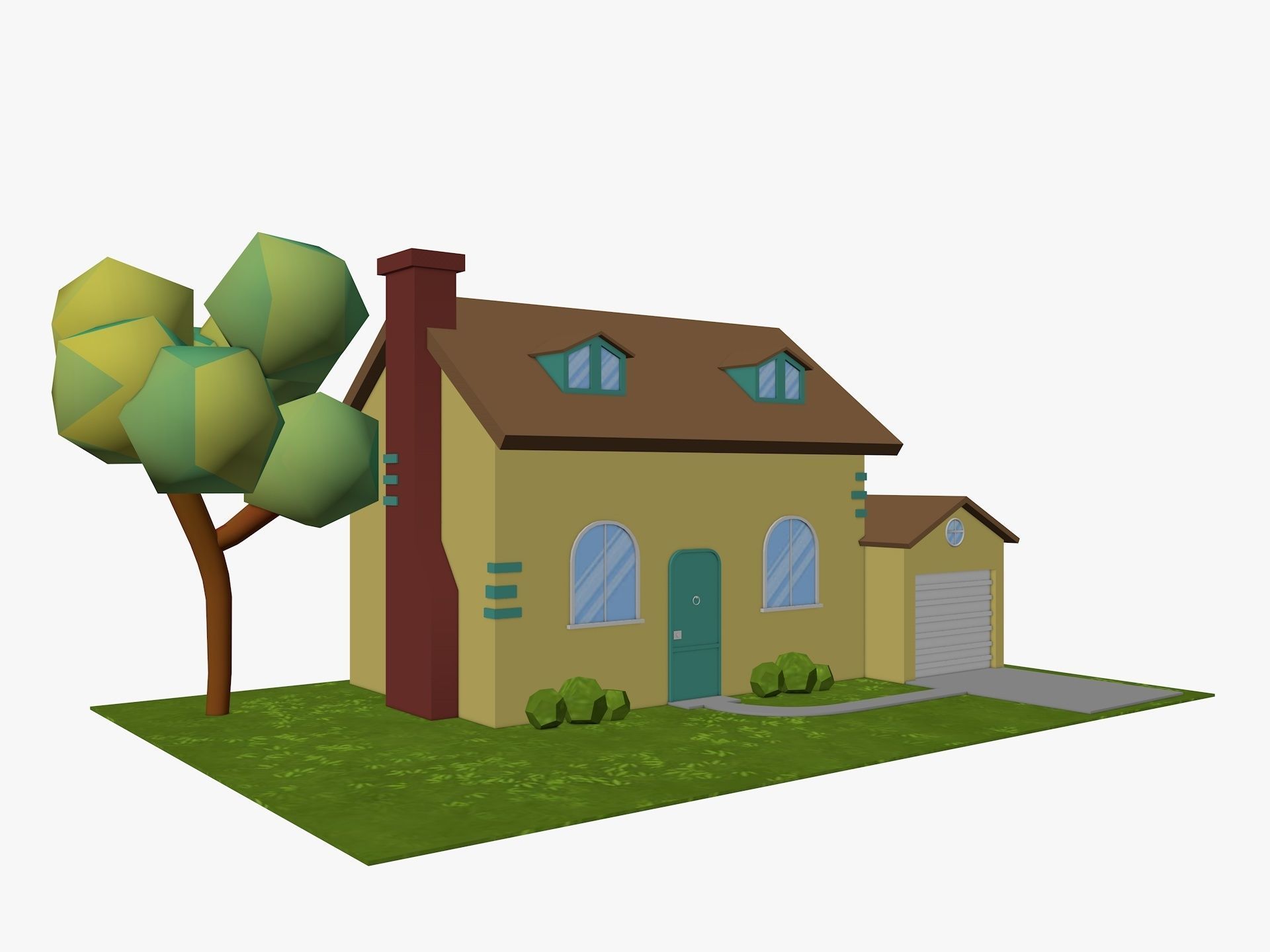 Cartoon House Pack Low-poly 3D model_13