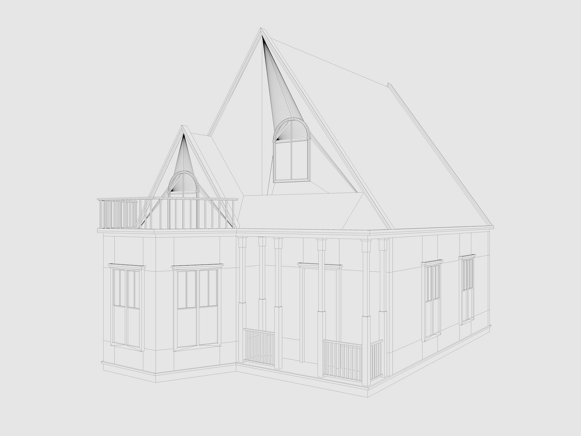 Cartoon House Pack Low-poly 3D model_9