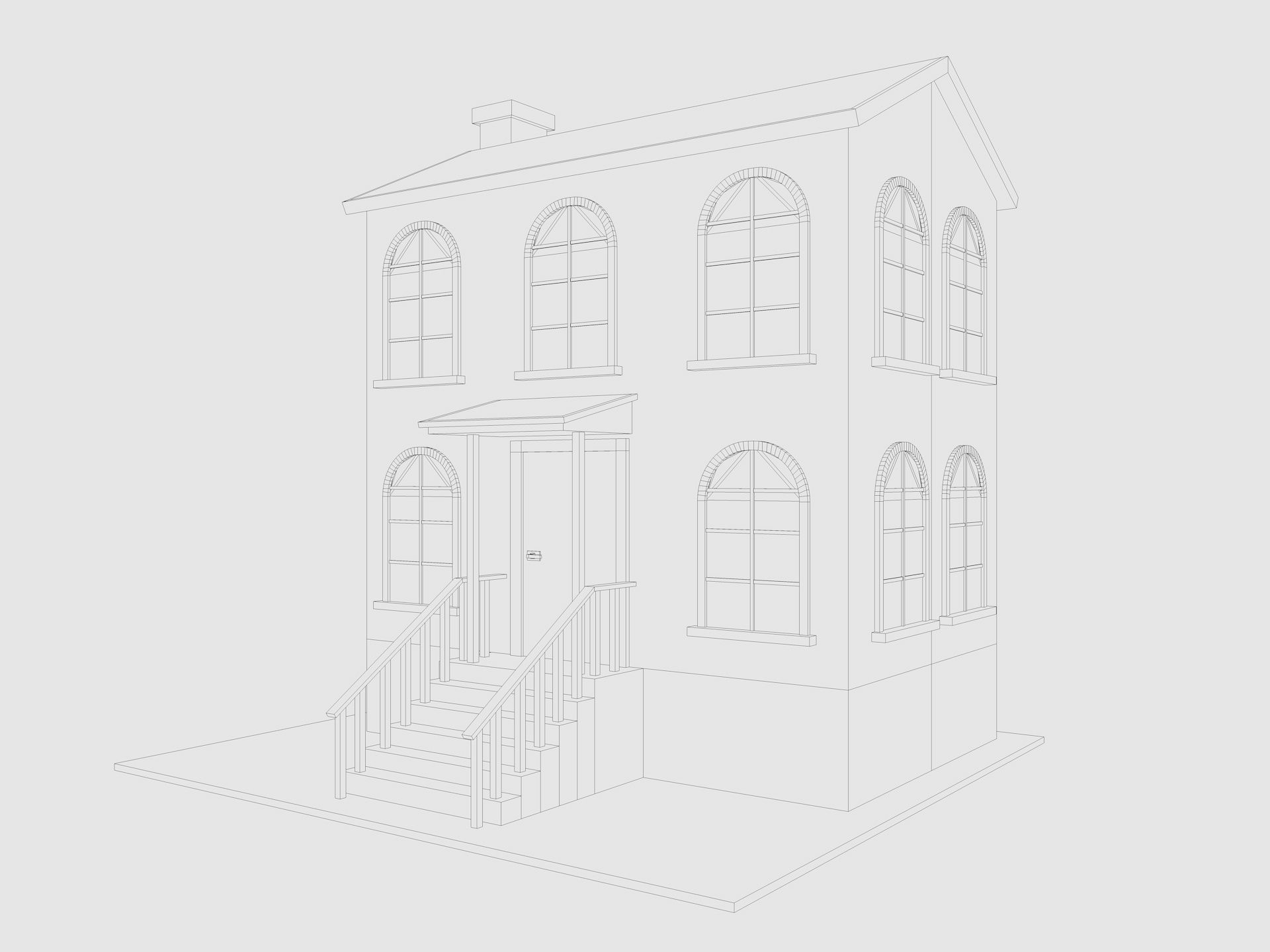 Cartoon House Pack Low-poly 3D model_4