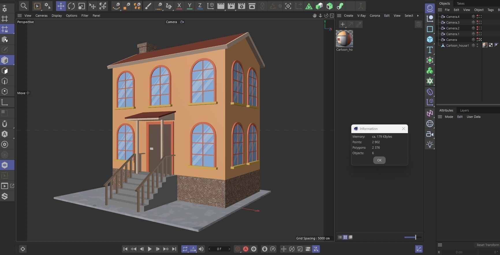 Cartoon House Pack Low-poly 3D model_5