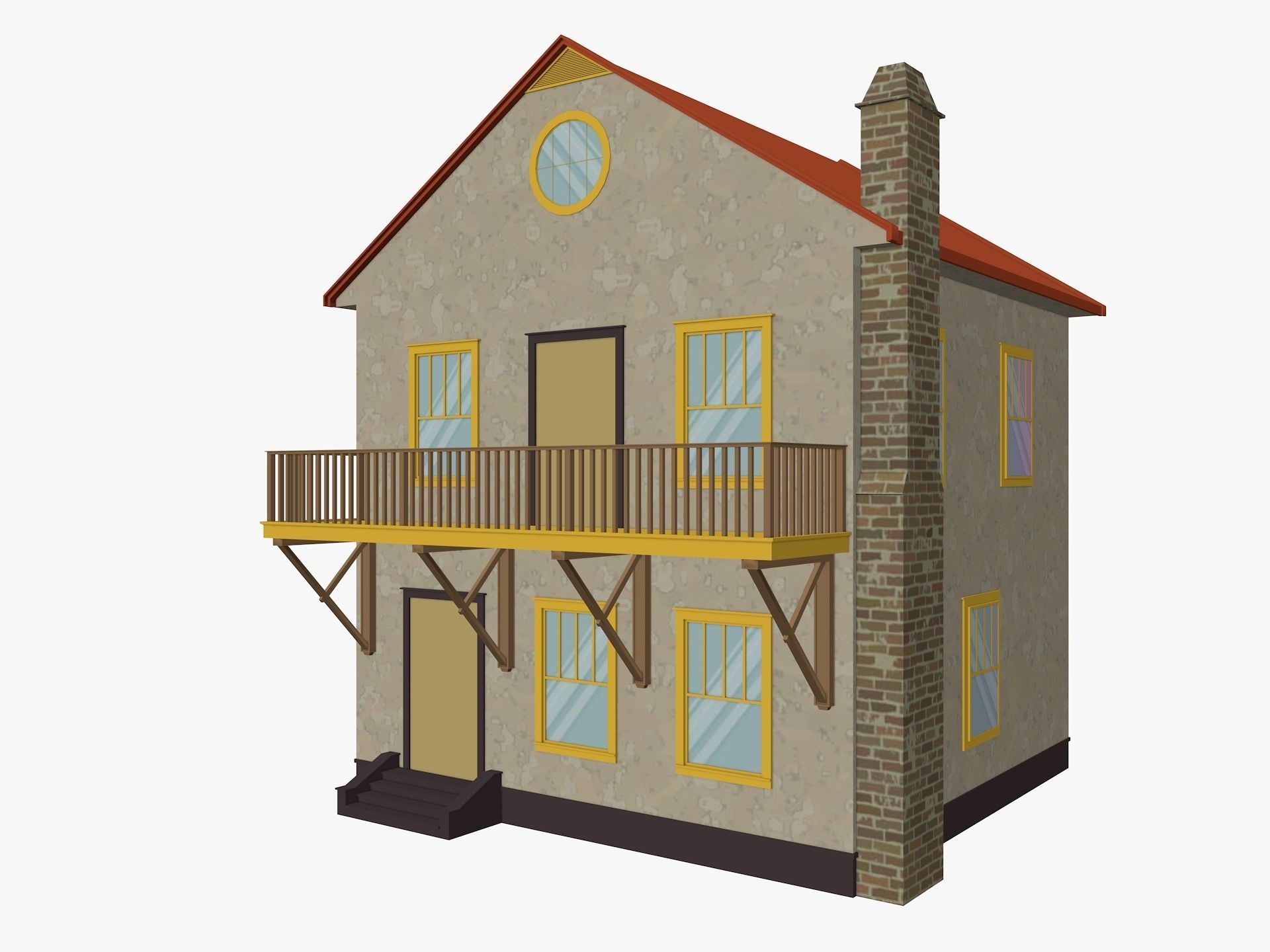 Cartoon House Pack Low-poly 3D model_27