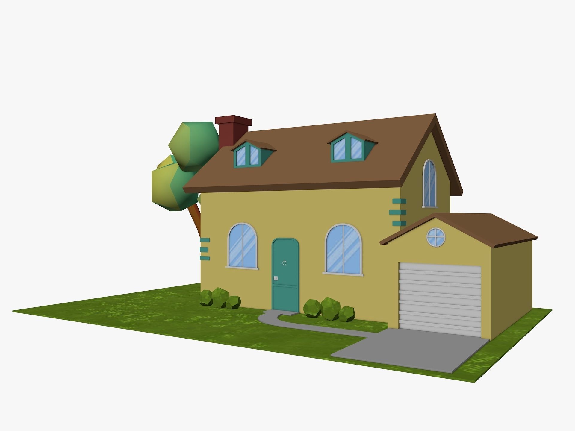 Cartoon House Pack Low-poly 3D model_12