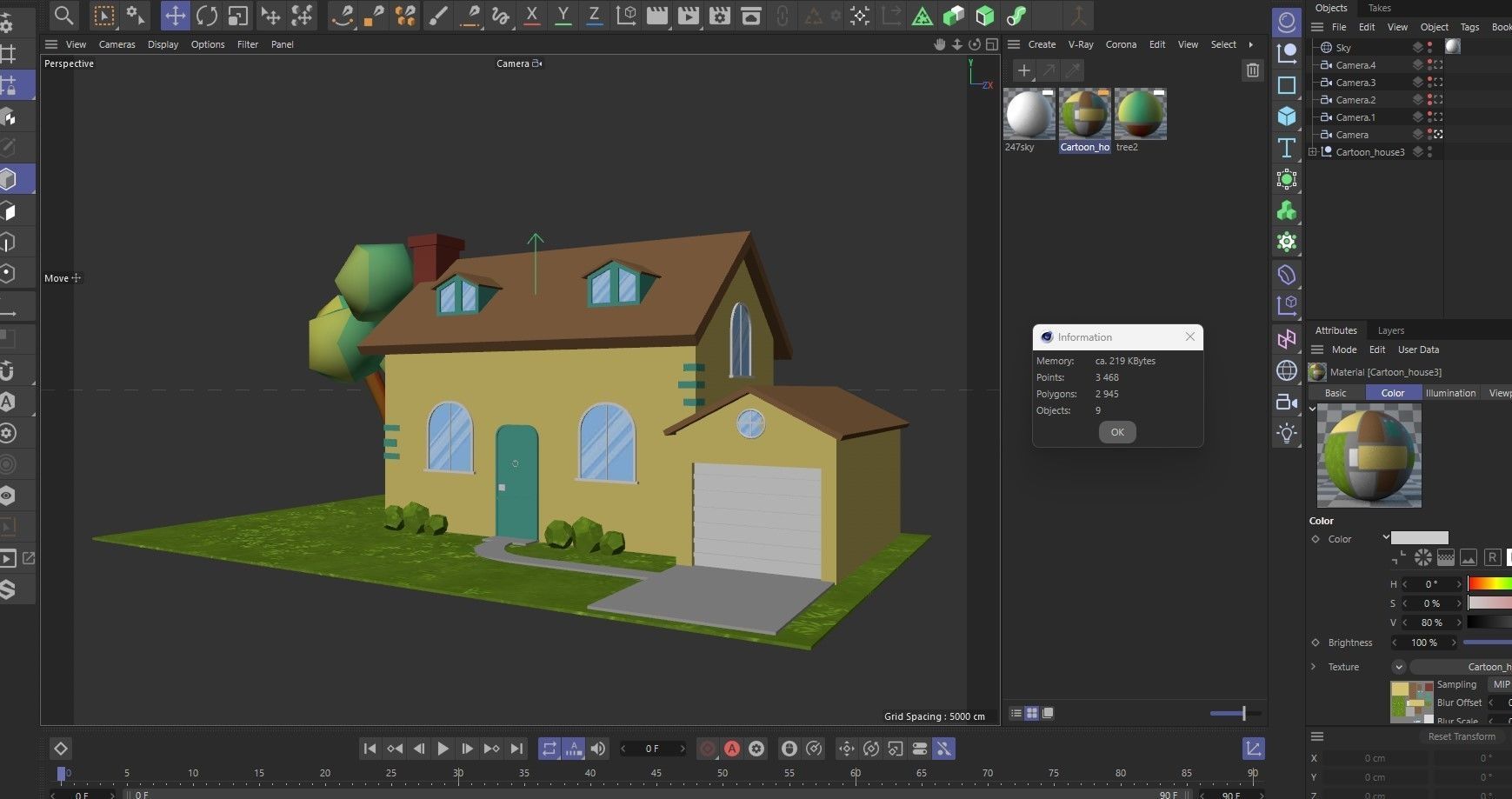 Cartoon House Pack Low-poly 3D model_15