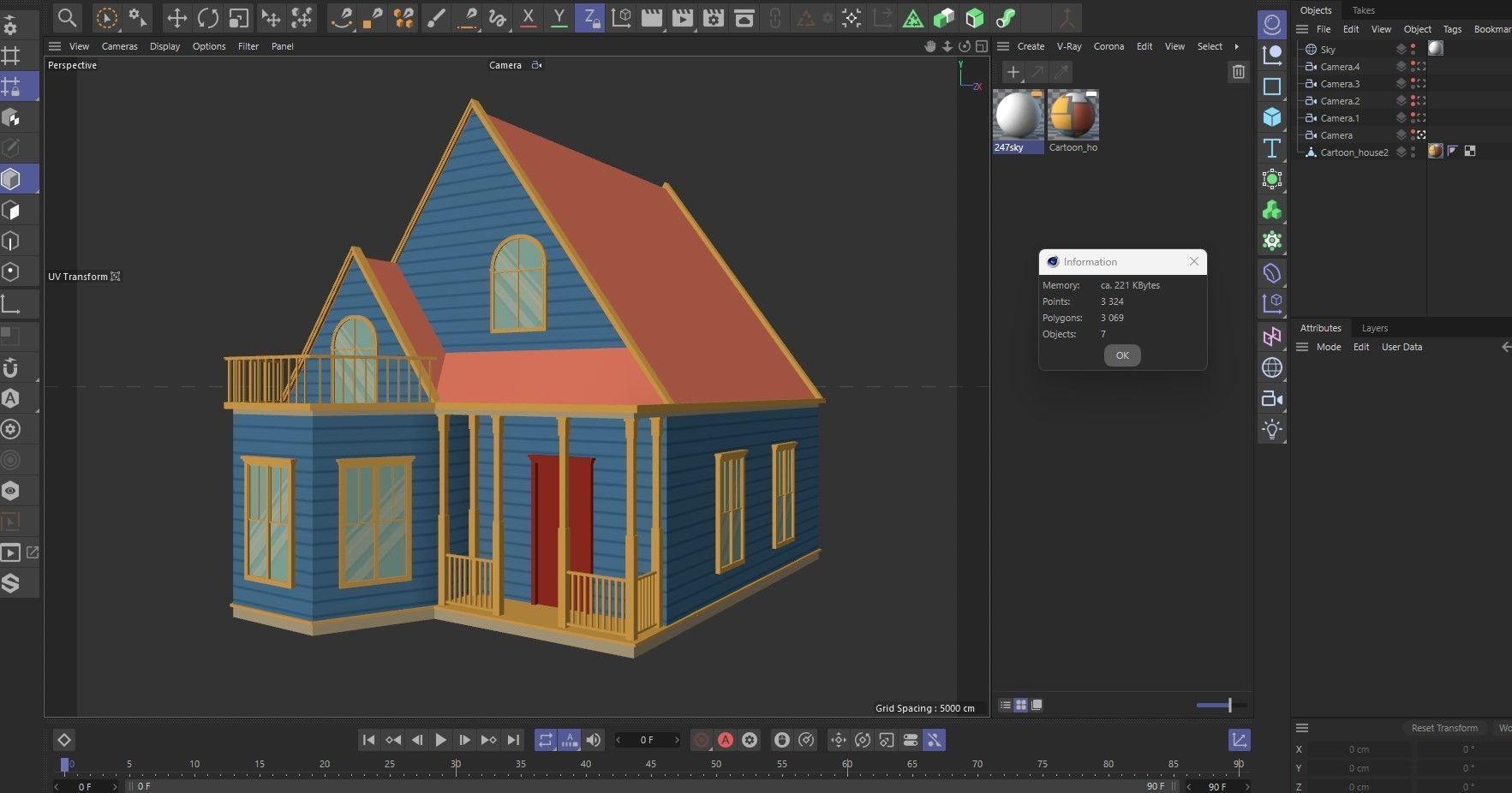 Cartoon House Pack Low-poly 3D model_10