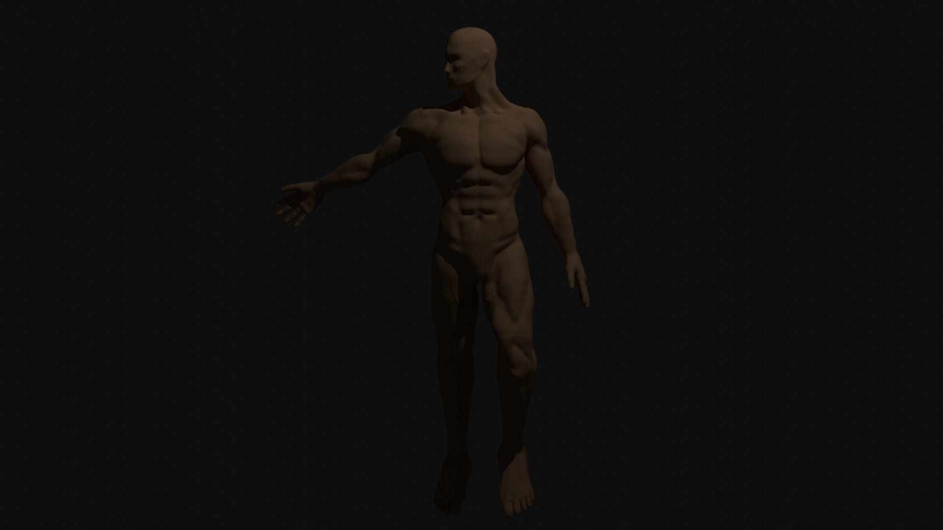 Low poly male figure rigged   Low-poly 3D model_1