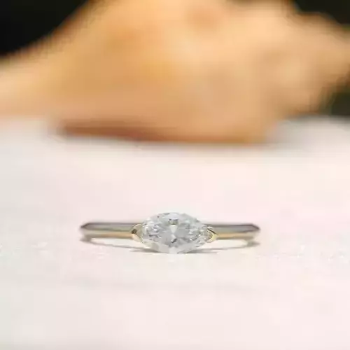 Marquise Cut Diamond Engagement Ring - 3D Printable Model