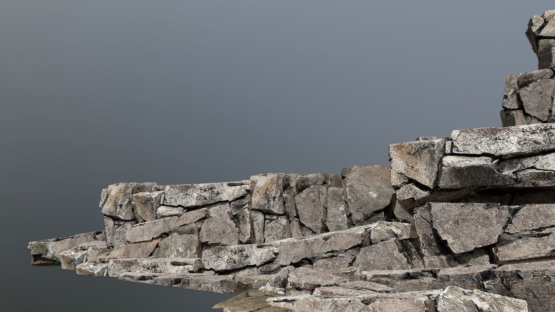 desert cliff rocks Low-poly 3D model_1