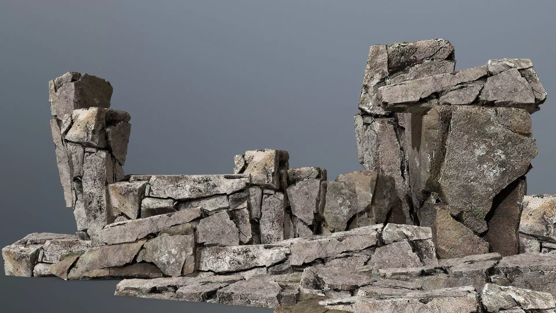 desert cliff rocks Low-poly 3D model_0